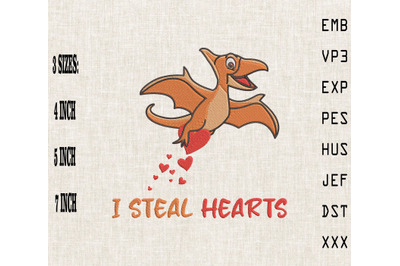 Dinosaur Lover I Steal Hearts Valentine