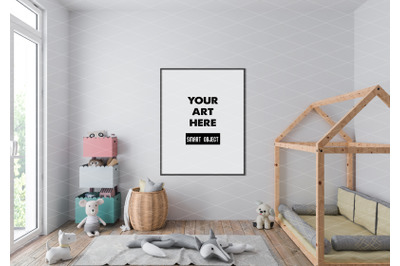 Interior scene artwork background frame mockup