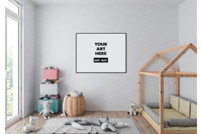 Interior scene artwork background frame mockup