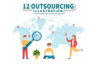 12 Outsourcing Business Illustration