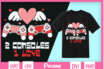 2 consoles 1 love Gamer Valentine