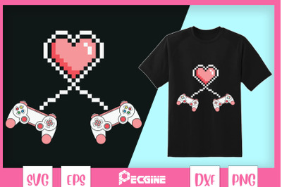 Video Game Controller Valentine Pixel