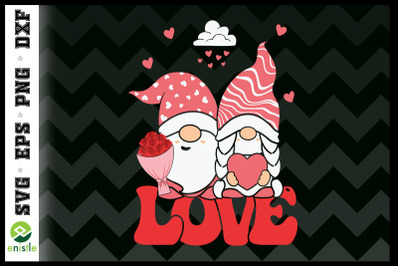 Couple Gnome LOVE Floral Valentine