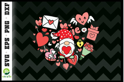 Gnome Valentine Doodle SVG