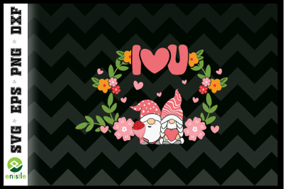 I Love U Gnome Hearts Valentine