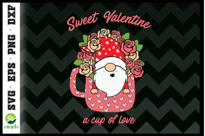 Sweet Valentine a cup of Love Gnome