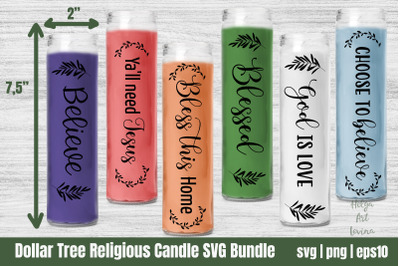 Dollar Tree Religious Candle SVG Bundle | Christmas