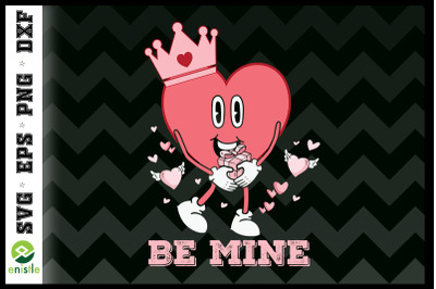 Be Mine Retro Heart Valentine SVG