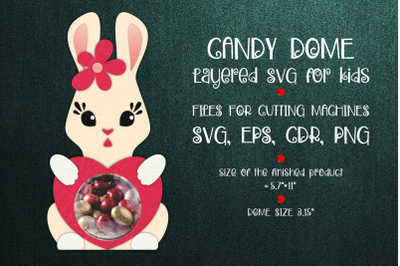Bunny Candy Dome | Valentine Paper Craft Template