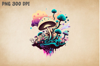 Hippie Colorful Psychedelic Mushroom 3