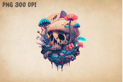 Hippie Psychedelic Mushroom &amp;amp; Skull 3