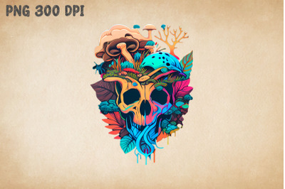 Hippie Psychedelic Mushroom &amp;amp; Skull 4