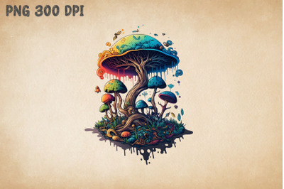 Hippie Colorful Psychedelic Mushroom 6