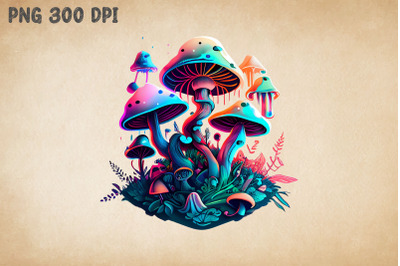 Hippie Colorful Psychedelic Mushroom 7