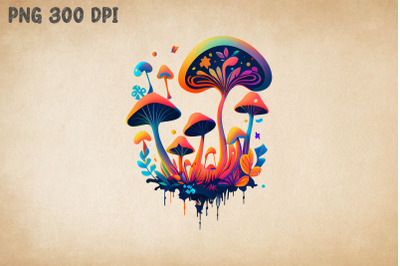 Hippie Colorful Psychedelic Mushroom 8