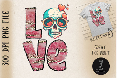 Love Heart Valentine Skull