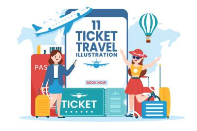 11 Online Travel Ticket Store Illustration