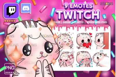 Cat Chibi EMOTES 9, Twitch Emotes Pack, Discord Emotes