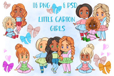 Little Carton Girls fantasy&2C; Custom Portrait