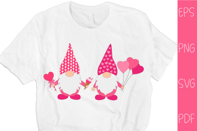 Valentines Gnomes sublimation. Gnomes T- shirt design