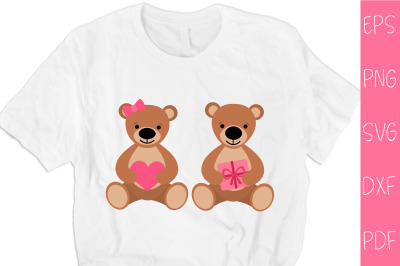 Valentines Bears sublimation. Valentine Bear T- shirt design