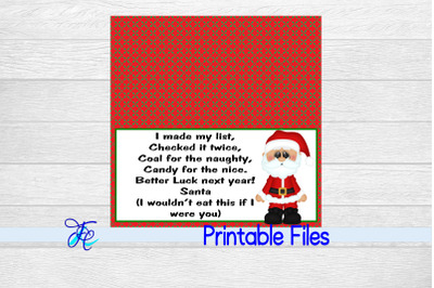 Santa Lump of Coal Bag Topper