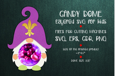 Mardi Gras Gnome | Candy Dome Template