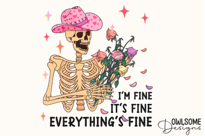 I&#039;m Fine Funny Skeleton Valentine PNG