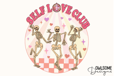 Self Love Club Funny Skeleton Valentine PNG