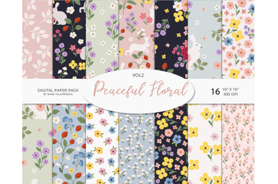 Peaceful Floral seamless patterns VOL2