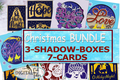 Christmas Shadow box/cards bundle svg