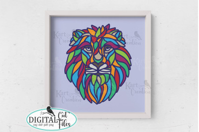 Father&#039;s Day Birthday Lion 3D shadow light box svg cut file