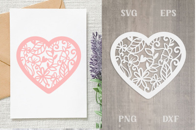 Papercut Heart Ornament SVG