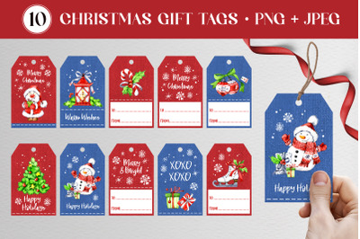10 Christmas Holidays Gift Tags | Printable DIY Labels PNG
