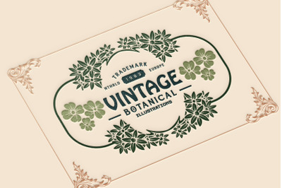 Classic elegant floral label svg