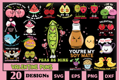 Valentine Puns Bundle SVG 20 designs