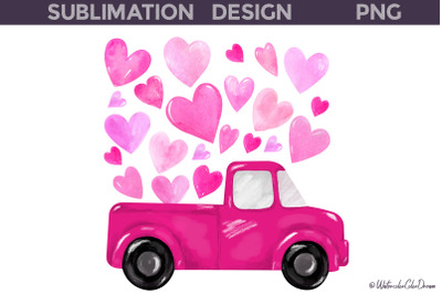 Pink Truck Valentine Sublimation