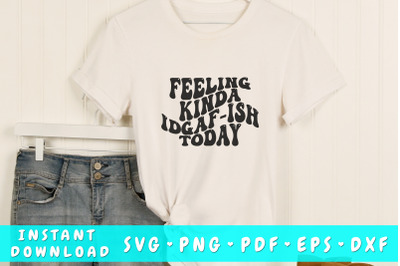 Feeling kinda IDGAF-ish today SVG&2C; Groovy Sarcastic Quote SVG&2C; PNG