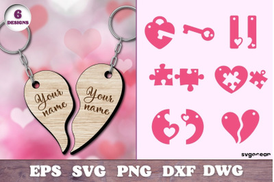 Valentines Day Couple Keychain Laser Cut File
