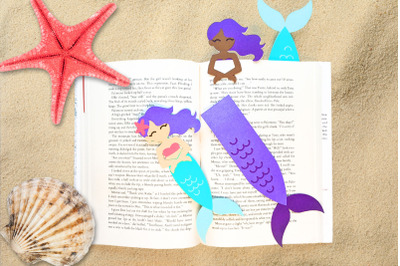 Mermaid Papercut Bookmark Duo | SVG | PNG | DXF | EPS