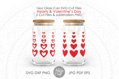 Valentines Day can glass SVG, Beer Can Glass SVG, Heart Wrap SVG