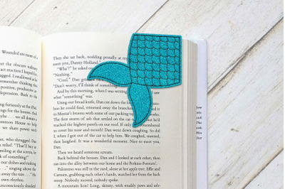 ITH Mermaid Tail Corner Bookmark | Applique Embroidery