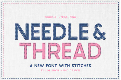 Needle and Thread Font (Stitches Font, Sewing Fonts)