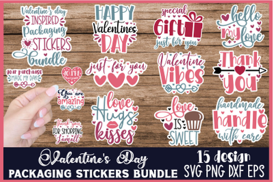 Valentine&#039;s Day Packaging Stickers Bundle