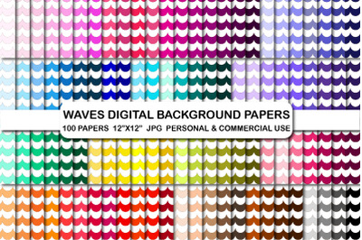 Waves Background Digital Papers Scrapbooking Paper JPG