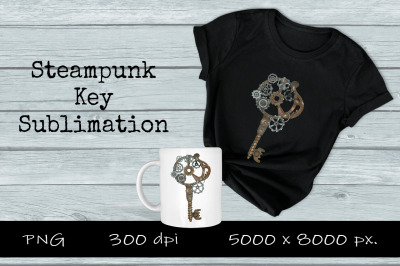 Steampunk Key Sublimation PNG Design