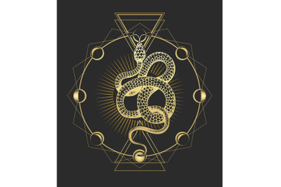 Esoteric Symbol of Snake Sacred Geometry Illustration