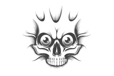 Human Skull Design Template Isolated on White