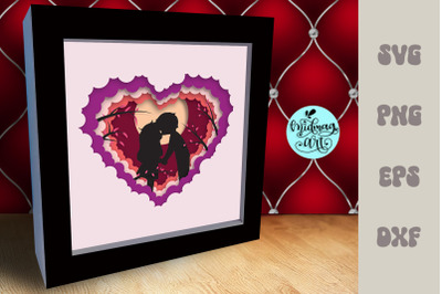 Valentines day shadow box svg