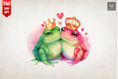 Lovely Couple Frog Kissing Valentine